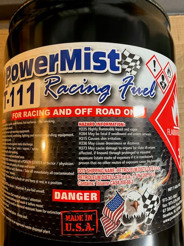 Powermist T-111 Leaded Race Fuel 112/octane